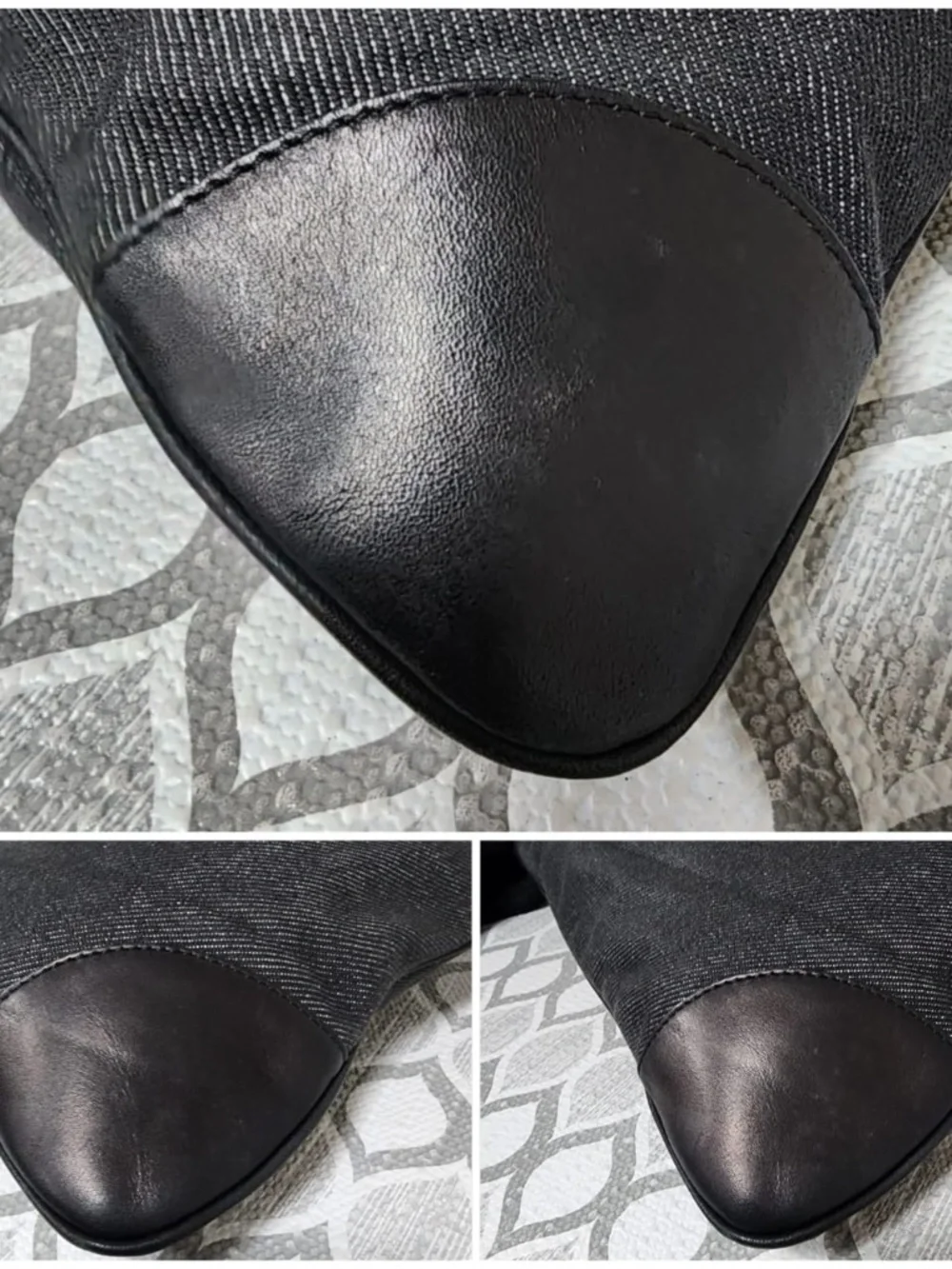 Authentic GUCCI Vintage Jackie Hobo Denim Bag Black